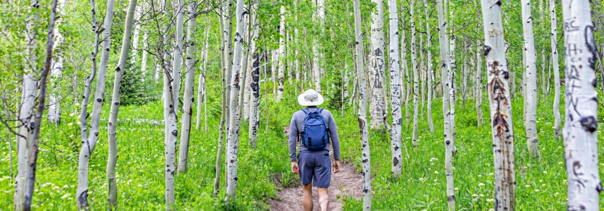 A enjoying Vail Hikes.